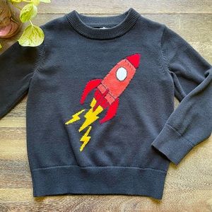 🚀 Baby Gap Knit Crewneck Rocket Ship sweater, size 4